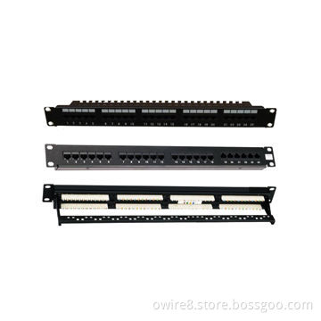 Cat5e 24-port UTP Patch Panels, Available in Various Grommet